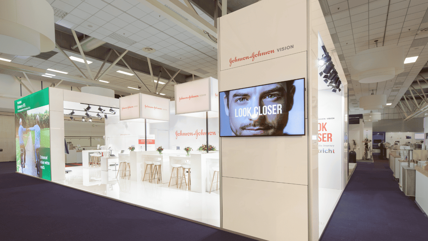Exposupply weißer Hochglanz-Messestand Inspiration